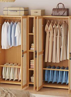 衣柜家用卧室衣出租用简易房组装济TWY型楠竹儿童小户型经收纳柜子橱