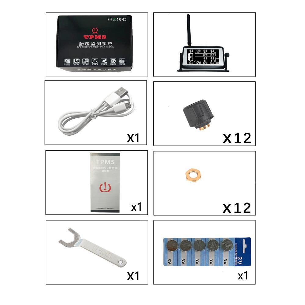 12轮车阳专用货太能外置胎压监货956测系统挂车车胎压仪检测器高