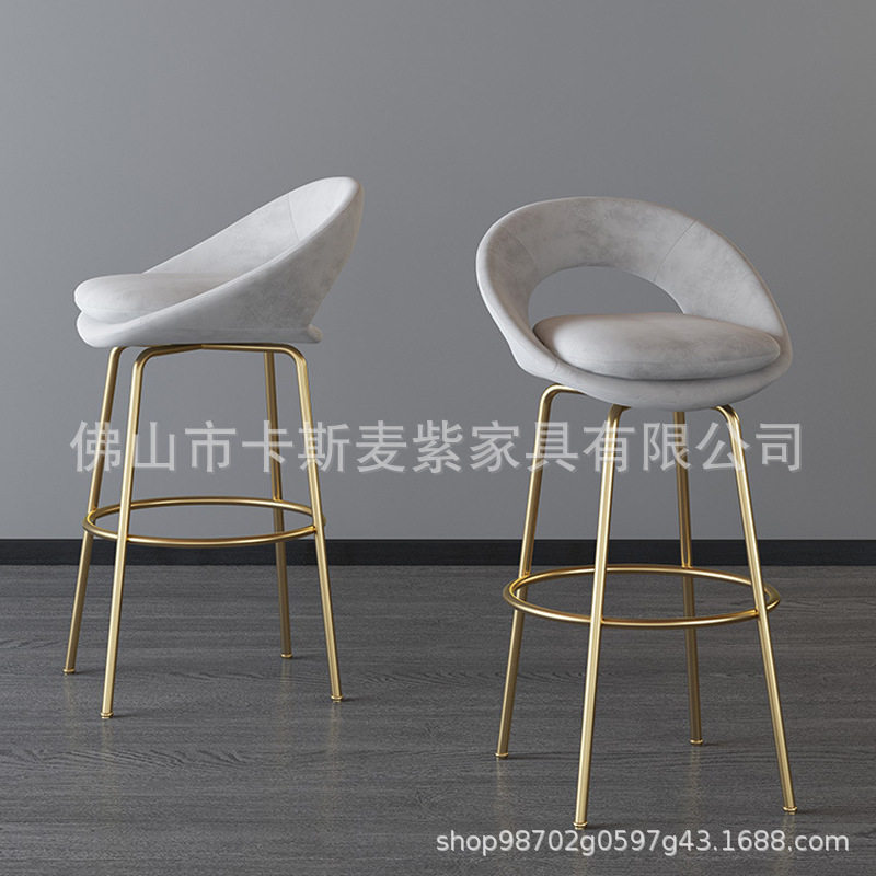 现代 高端 吧椅简约风格吧台椅子高脚凳子家用极简风吧椅脚踏凳子
