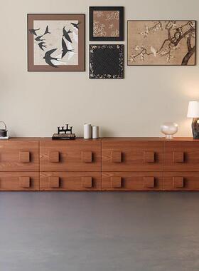 VTC用全实木家多能卡门柜法功式复古中古风客厅落地用斗柜电家视