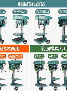 业强台钻工级钻床家用1M821M20MM小型多功能钻攻6两用大功创率重