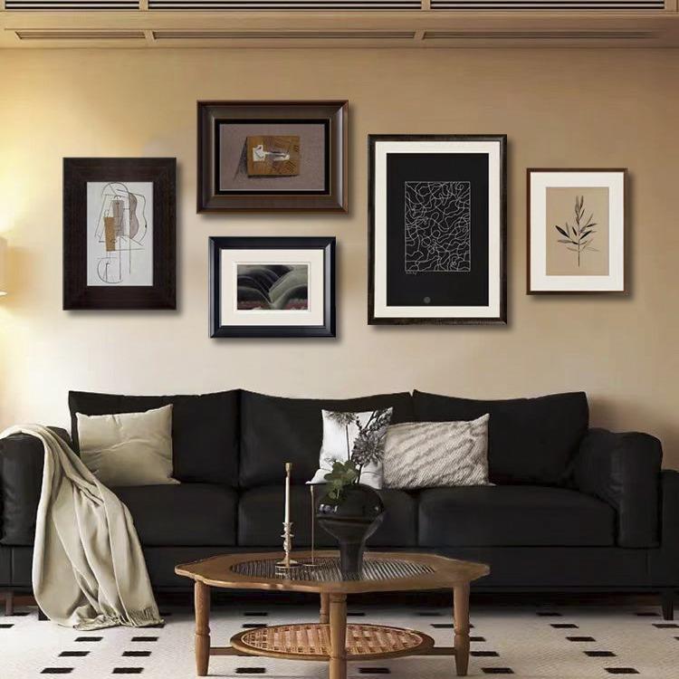 迹生活中古风客挂画美式宅寂风厅抽象艺术电视背景组HY-445线合装