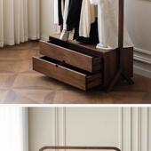 黑风胡桃全实木636衣帽架卧室多功能物收纳衣架收中古落地玄储关