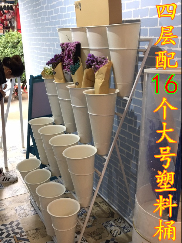 花店大号长方形多层可移动花桶架