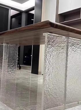 透石头纹亚克力桌桌脚悬浮型桌角腿餐桌书桌沃顿岩大QCD板水明板