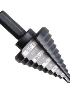 英制阶梯头三角钻柄高34674速钢黑双色台阶钻宝塔白头套装金属开