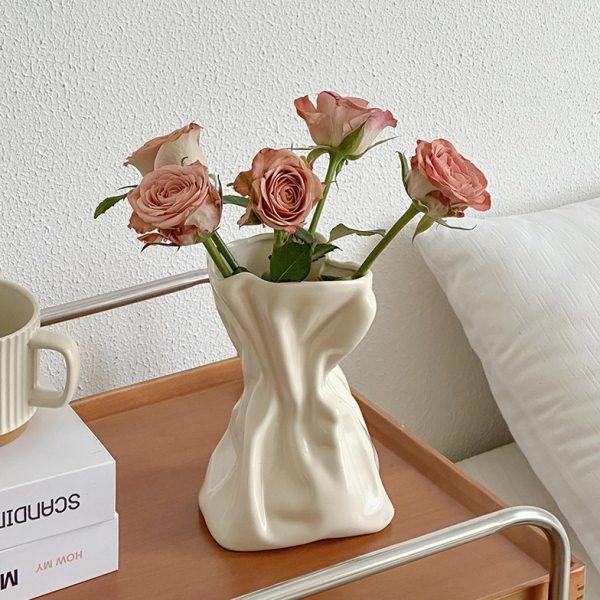 简约奶油风花瓶摆件高级感客厅桌面家居餐厅装饰插花水养玫瑰鲜花,家居饰品,花瓶,淘宝优惠券,粉丝福利购,淘宝优惠卷
