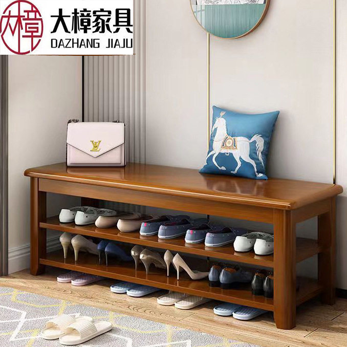 实木鞋架家用门口鞋柜坐凳一体入户网红多层多功能换鞋凳厂家直供