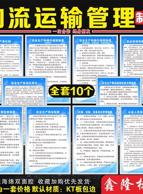 物流运输公司安全管理制度牌公司规章事故隐患排查安全例会制度