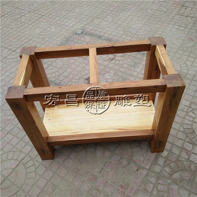 茶盘茶几实木架子定做老石槽牛槽马木架子鱼缸花盆流水实木架子