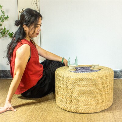 草香大蒲团打坐垫禅修垫拜地垫跪垫冥想坐垫地上草墩坐墩坐凳矮凳