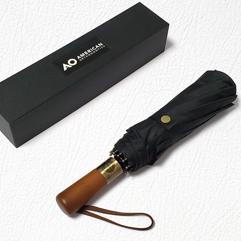 全自动yusan雨伞男士高端高档超大号三折木柄商务折叠礼品太阳伞