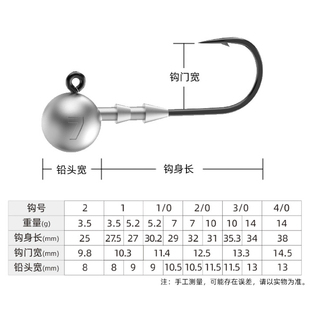 BKK圆形内德加强不倒翁蘑菇头铅头钩黑坑浮水虾野钓鲈鱼鳜鱼路亚