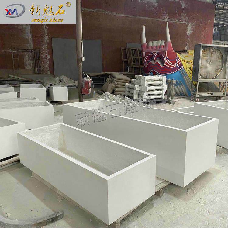 GRC混凝土景观花盆树池圆形花坛 户外花池落地大花钵花箱种植槽