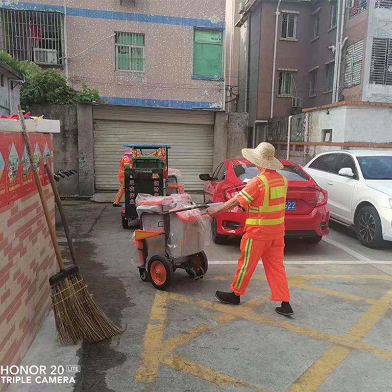 环卫保洁车手推车清运人工垃圾车 多功能清洁手推车布草车