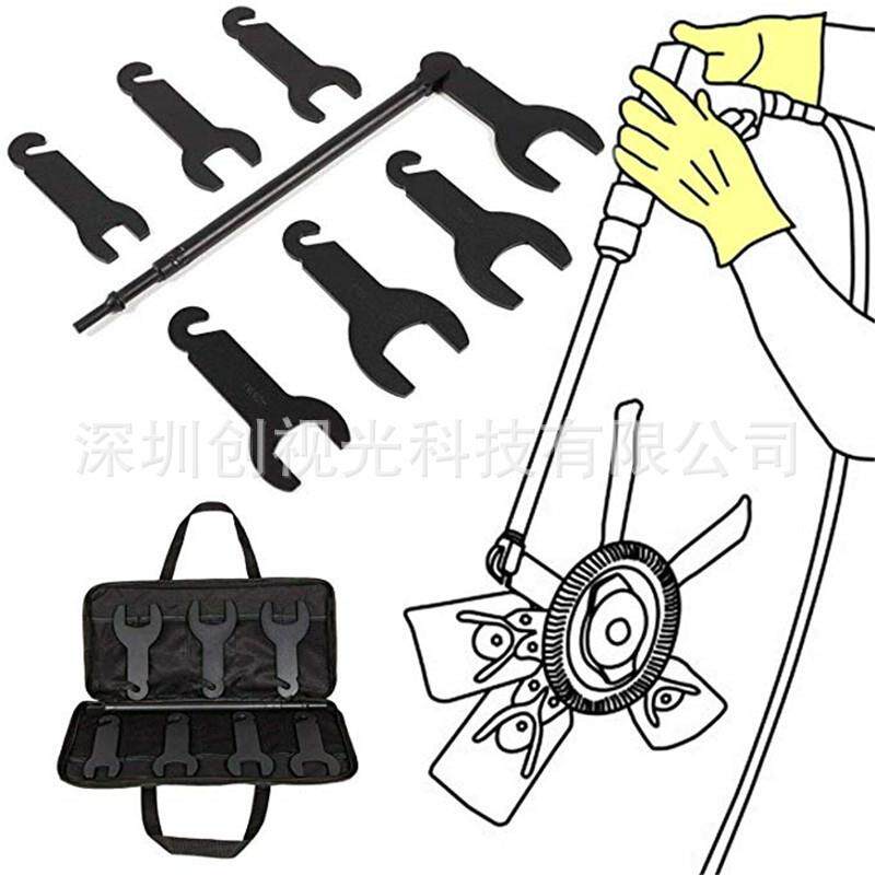 适用于吉普福特克莱斯勒风扇离合器拆卸扳手工具8套件