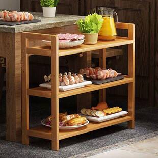 菜架火锅店专用厨房放菜品层架商用饭店摆蔬菜盘楠竹多层置物架子