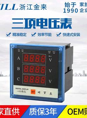电压表三相电流电压表XD96-3V数显表成套柜体电力仪表