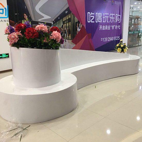 创意玻璃钢休闲座椅花盆组合异型长凳公园商场公共区休息凳等候椅