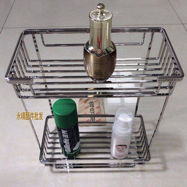 派可克Pkk304不锈钢长方形浴室置物篮 卫生间沐浴洗发露单双层架