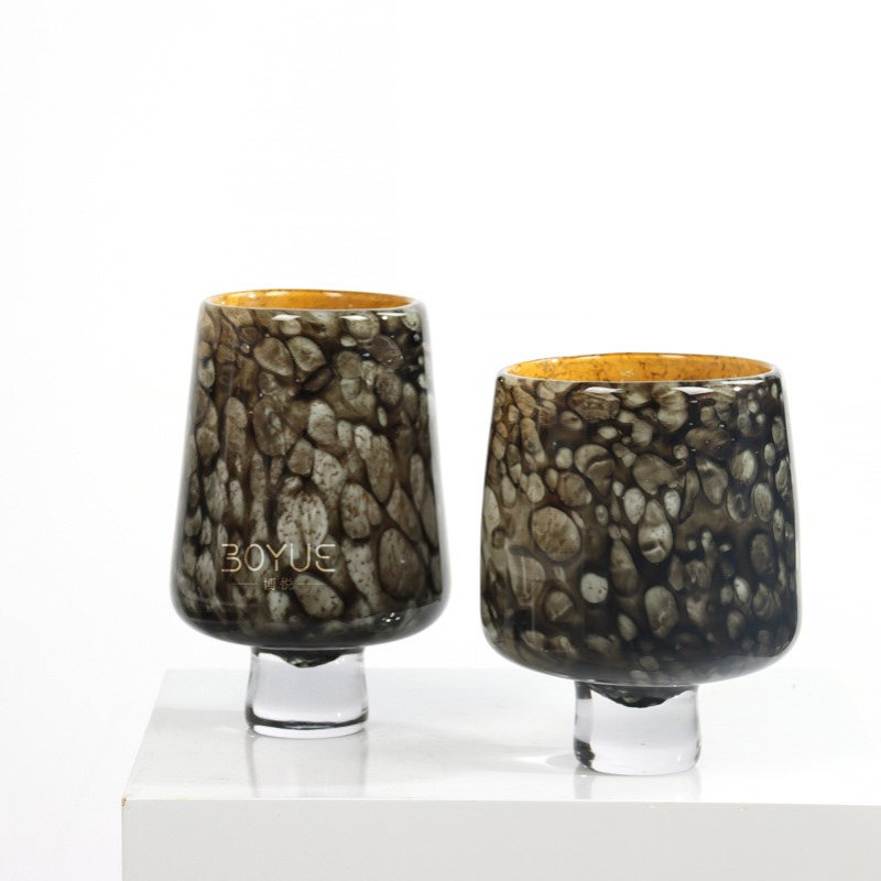 中古风孔雀绿纹琉璃花器样板间售楼处客厅餐桌家居软装饰品摆件