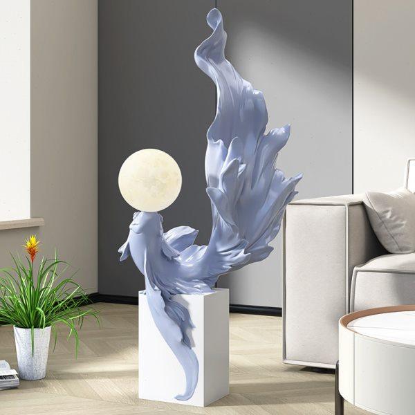 新中式锦鲤轻奢高档大型落地摆件电视柜旁沙发玄关乔迁新居礼品,家居饰品,落地摆件,淘宝优惠券,粉丝福利购,淘宝优惠卷