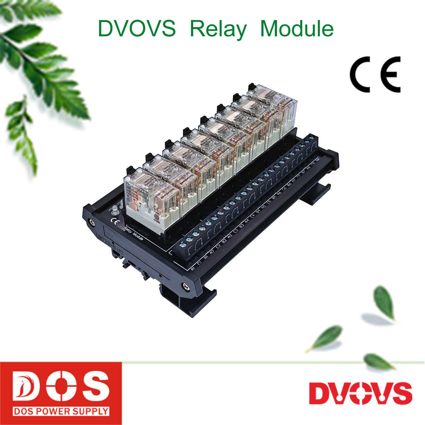 8位一开一闭继电器模组替换中间继电器24V电流16A型号RAM08C-1C10