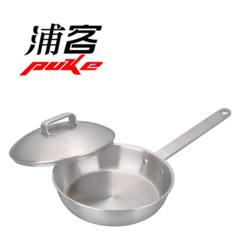 浦客新款不锈钢煎锅 三层钢煎盘 不粘锅  5层不锈钢锅