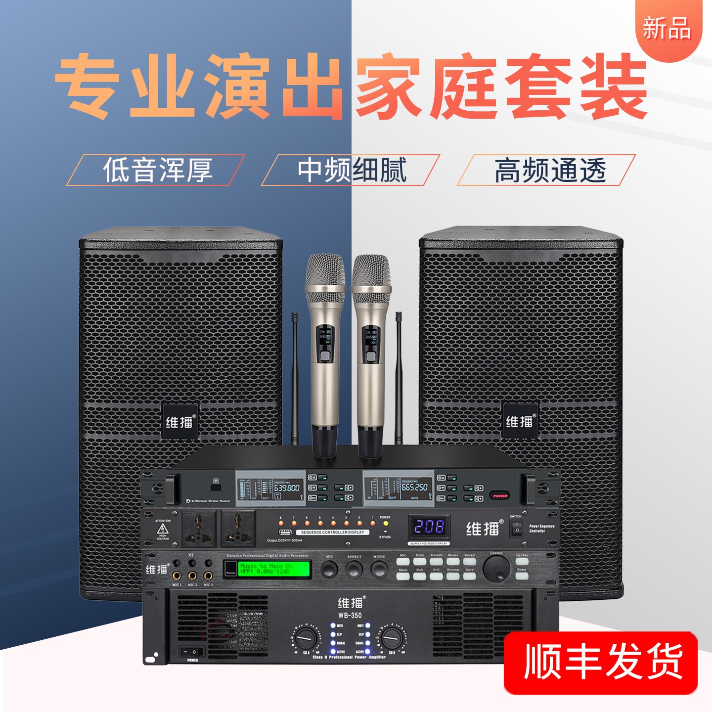 专业演出家庭套装KTV卡拉OK音箱大功率音响麦克风10寸12寸K歌设备