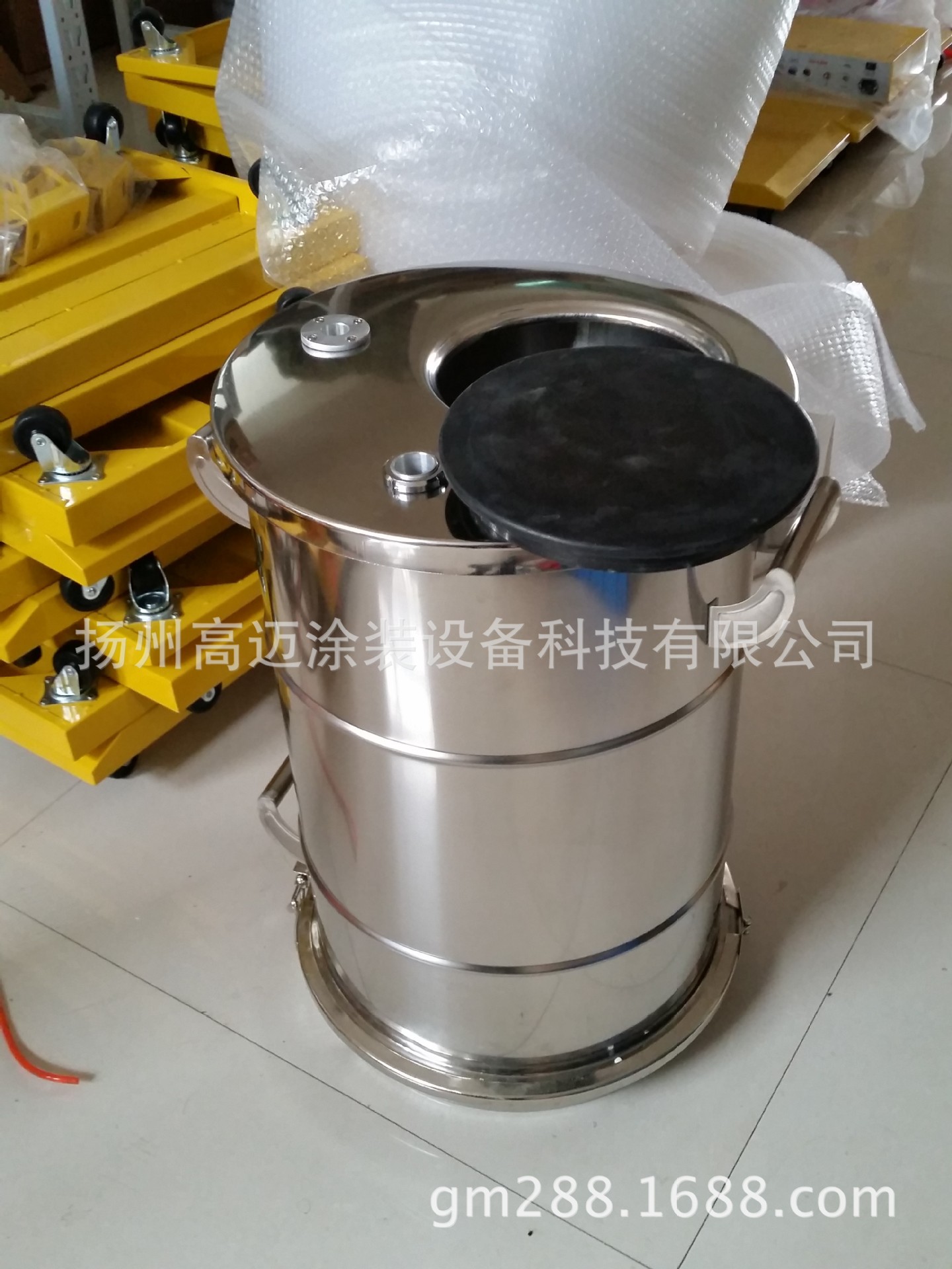 不锈钢粉桶 快拆粉桶 脱卸式供粉桶 分体式不锈钢粉桶 底部可拆卸