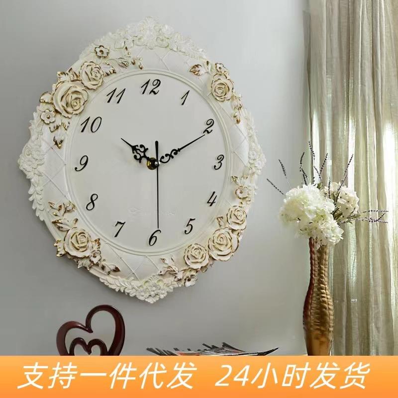 欧式创意树脂挂厅墙客上家用钟商用表IPP钟装饰品静音时钟