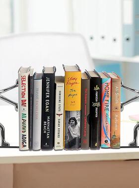 功IZX书夫书立夹人桌形书靠书摆件创意上书架金属挡书板手推挡装