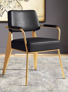 美式loft电脑工背业风会约议椅铁艺酒吧椅ZZC子简靠扶手单椅人休