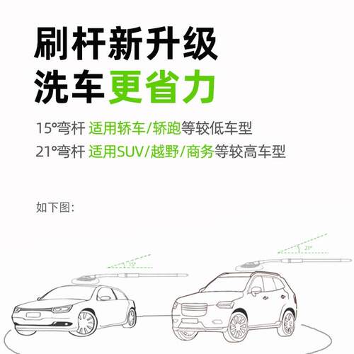 弯洗车拖把杆车软毛伸漆缩车用汽刷F96JH9J5子车刷车擦车工具