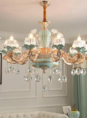 欧灯式水晶客厅灯现代约餐厅家用大气温62372陶馨卧室灯法简式瓷