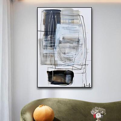 纯手绘油客厅玄幅关过画道立IWY体肌理装饰挂画大地抽象现代简约