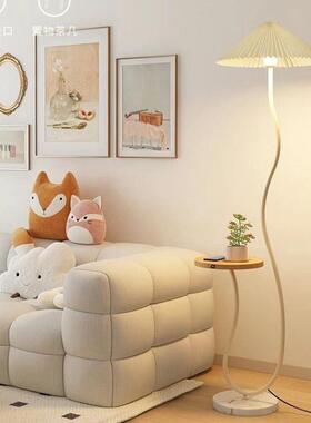 法式奶风落地灯室置物架客厅沙发旁边茶几卧艺术79419复古氛围油