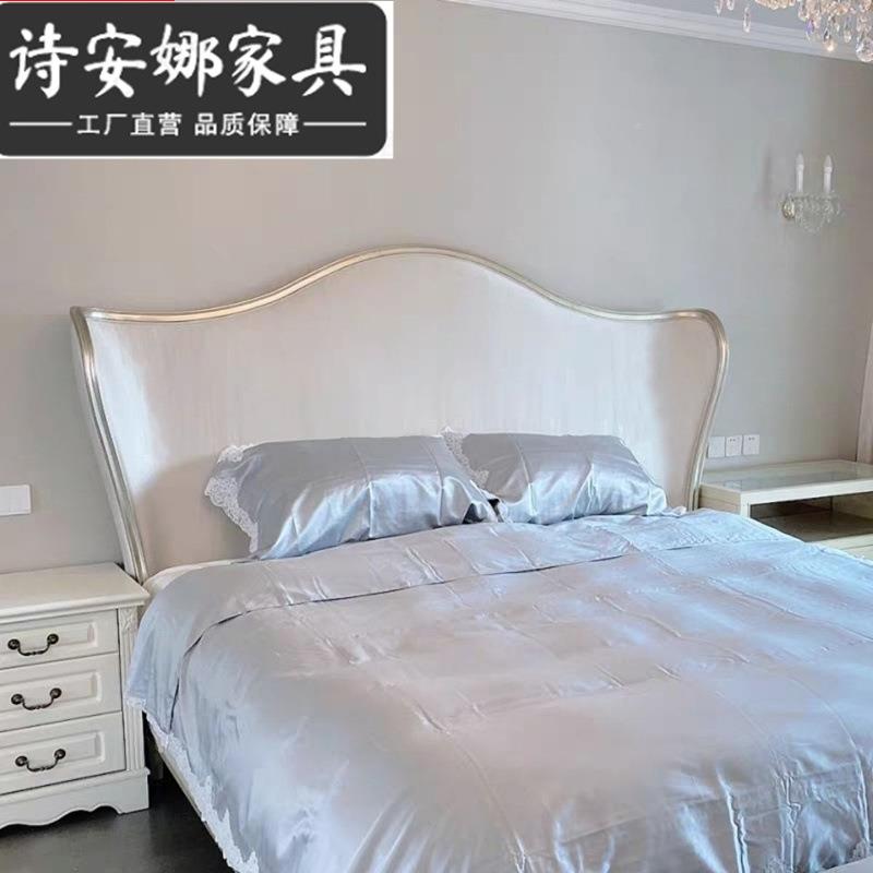香槟轻奢美式卧实木家美克床欧式后现代美双人QZC米床1.8布艺主婚