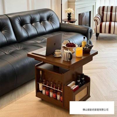 UXL实木餐升降茶几动推车茶桌折叠桌小户型茶台多能客厅沙发功移