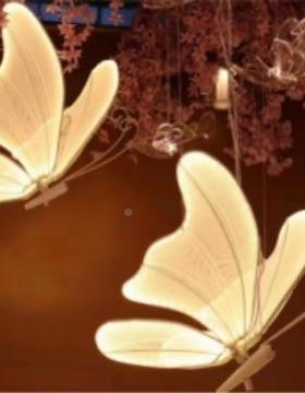 婚庆灯酒地装饰道具铁布艺蝴蝶造型场吊路HJB引婚店礼堂布置挂饰