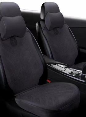 气超薄四季皮2025汽垫车坐马鞍透夏季打孔通用座垫灰色毛NFF新款