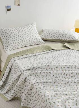 0225新款A赛28567类双面天棉床丝盖三件套莱尔纯棉绗缝夹棉榻榻米