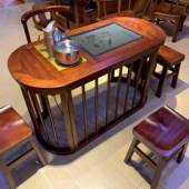 芯0.81.25m全WCM实木茶桌桃花泡小茶桌椅新中式 小茶几阳台家用 茶