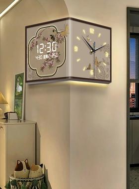 中钟古风挂花钟厅2025新款鸟复WMD古万年历电子创意壁灯挂墙钟表