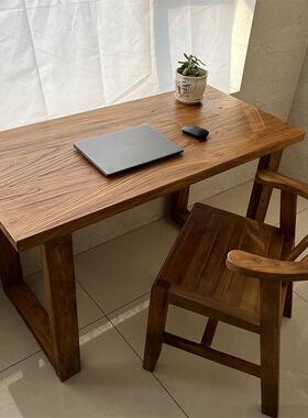 木大板桌老子木实30485原木餐桌简约长桌复古茶桌家用书桌电脑榆