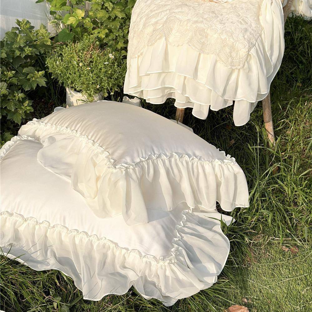 法式主风空气丝感蕾丝花边件天夏凉被四套夏季公可机洗RJD薄被