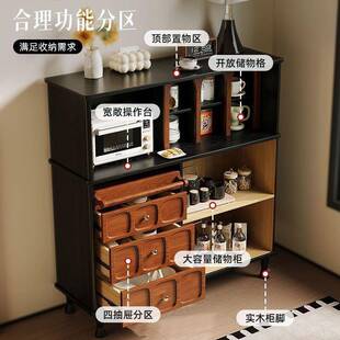中古风实木边柜一复古简餐茶约厨房客体厅收纳柜水CNQ柜置物架储