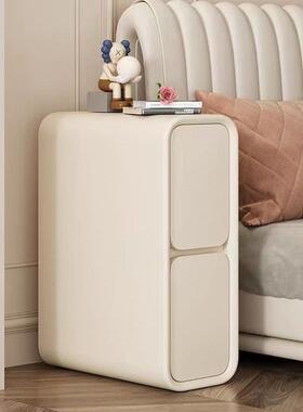 奶油床头式0柜轻奢法实木型小超MSR窄夹缝2cm迷你现代简约床边绢