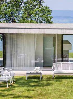 户外岩板餐17627桌椅藤藤编椅庭花院极简露天阳台小休闲组合藤园