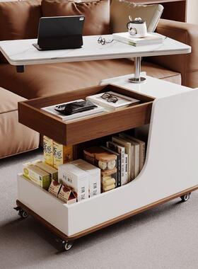 岩板实升降茶桌几桌小户型边木几厅家用沙客71341发边柜角柜移动
